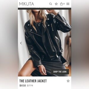 Mikuta Black Leather Jacket - Med